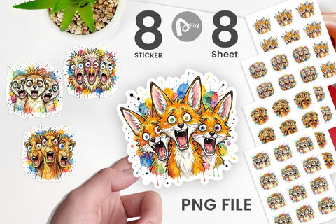 Sticker Desert Animal Heat Hysteria Ink Sketch Sublimation artnoy 
