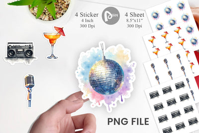Sticker Disco Diva Mom Sublimation artnoy 