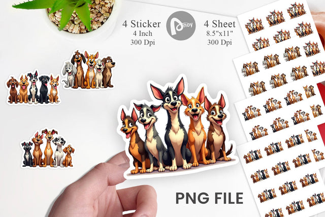 Sticker Dogs Emotion Sublimation artnoy 
