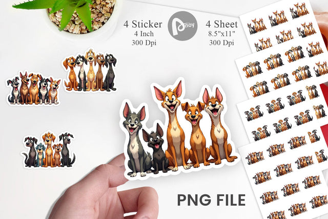 Sticker Dogs Emotion Sublimation artnoy 