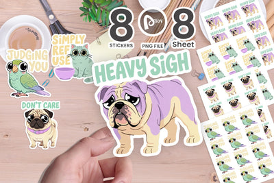 Sticker Domestic Sarcastic Big-Eye Pets Sublimation artnoy 