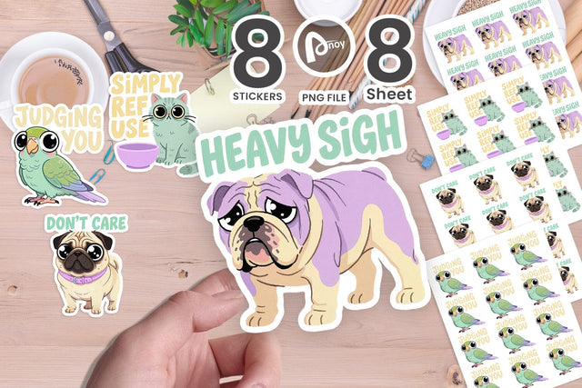 Sticker Domestic Sarcastic Big-Eye Pets Sublimation artnoy 