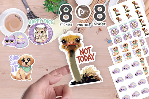 Sticker Domestic Sarcastic Big-Eye Pets Sublimation artnoy 