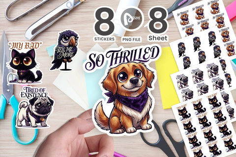 Sticker Dramatic Domestic Sarcastic Pets Sublimation artnoy 