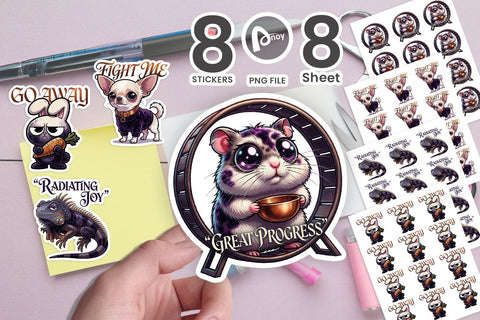 Sticker Dramatic Domestic Sarcastic Pets Sublimation artnoy 