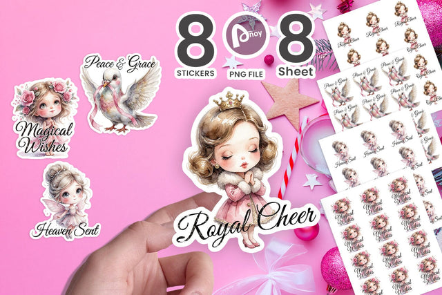 Sticker Dramatic Nostalgic Pink Angel Moods Sublimation artnoy 