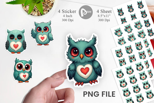 Sticker Eerie Owl Journey Sublimation artnoy 