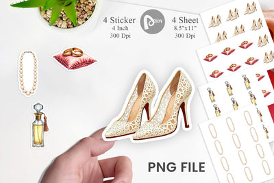 Sticker Elegant Bridal Accessories and Keepsakes Sublimation artnoy 