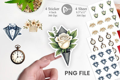 Sticker Elegant Bridal Accessories and Keepsakes Sublimation artnoy 