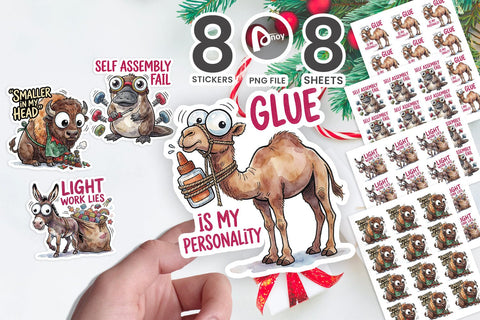 Sticker Elf Workshop Explosions & Toy Chaos SVG artnoy 