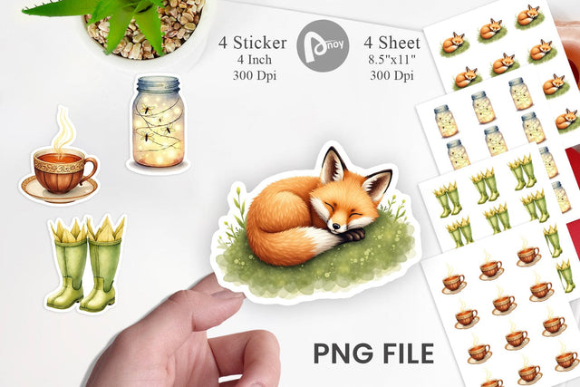 Sticker Enchanted Fall Cottagecore Sublimation artnoy 