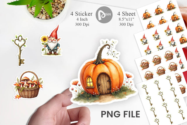 Sticker Enchanted Fall Cottagecore Sublimation artnoy 