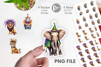 Sticker Enchanted Forest Masquerade Animal Sublimation artnoy 