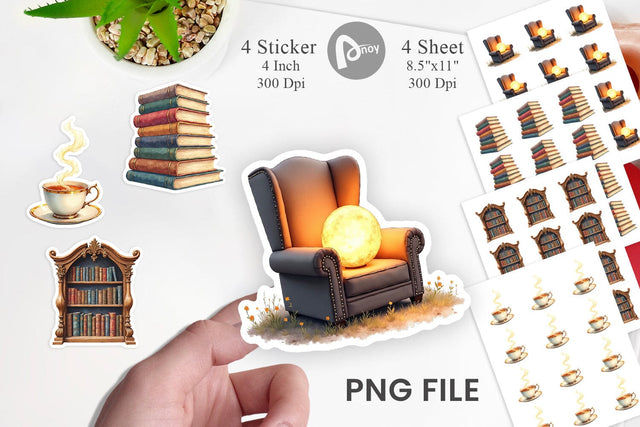 Sticker Enchanted Reading Nook Sublimation artnoy 