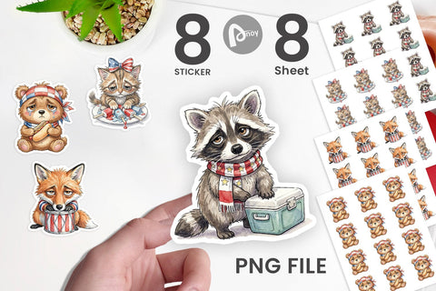 Sticker Exhausted BBQ Animal Burnout Vibes Sublimation artnoy 