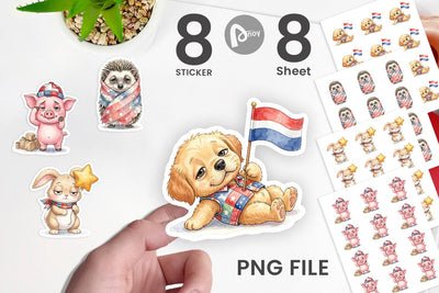 Sticker Exhausted BBQ Animal Burnout Vibes Sublimation artnoy 