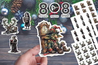 Sticker Exhausted Gothic Holiday Burnout Sublimation artnoy 
