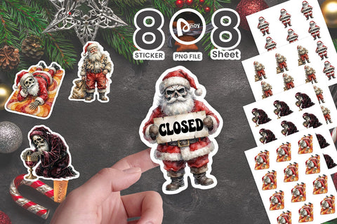 Sticker Exhausted Gothic Holiday Burnout Sublimation artnoy 