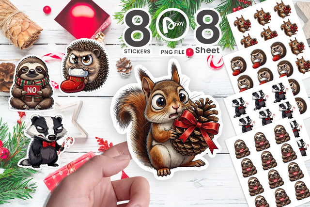 Sticker Exhausted Holiday Animal Burnout Sublimation artnoy 