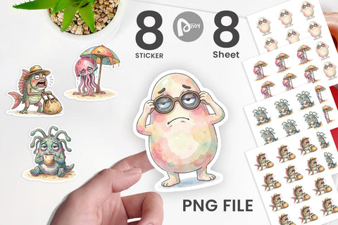 Sticker Exhausted Mutant Beach Sublimation artnoy 