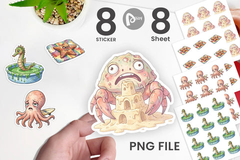 Sticker Exhausted Mutant Beach Sublimation artnoy 