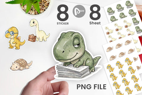 Sticker Exhausted Office Dinosaur Sublimation artnoy 