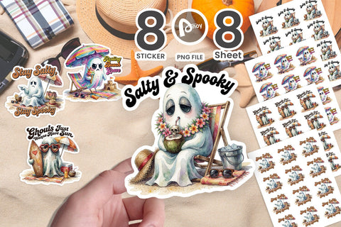 Sticker Exhausted Socially Burnt-Out Ghost Quotes Sublimation artnoy 