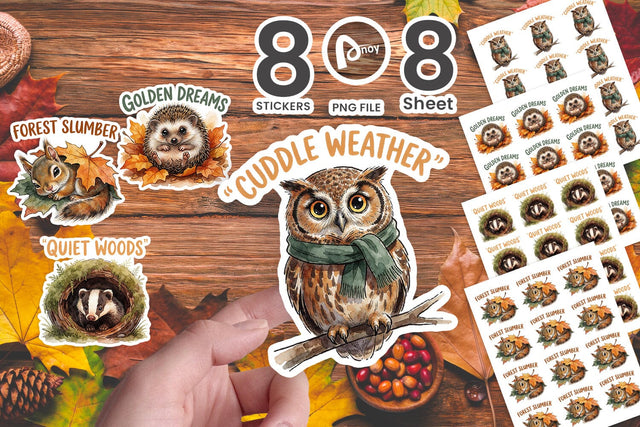 Sticker Expressive Sleepy Woodland Cozy Quotes Sublimation artnoy 