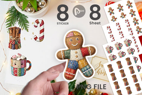 Sticker Fabric Christmas Treat Patchwork Sublimation artnoy 