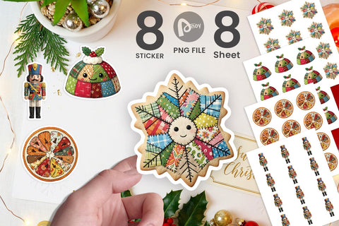 Sticker Fabric Christmas Treat Patchwork Sublimation artnoy 