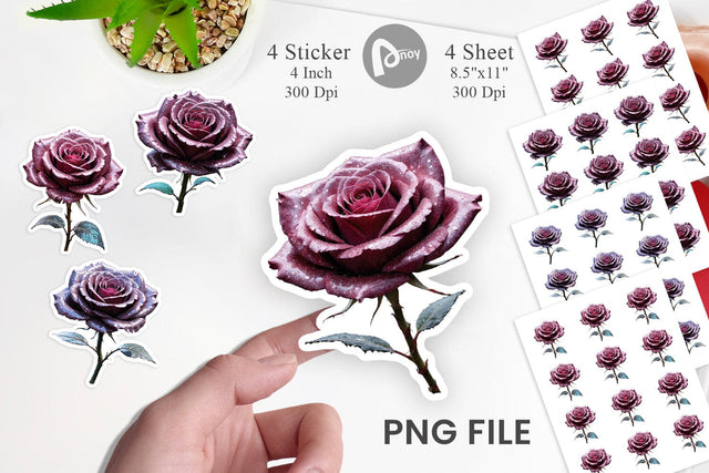 Sticker Faded Grunge Rose Sublimation artnoy 