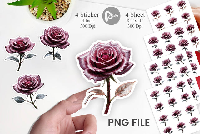 Sticker Faded Grunge Rose Sublimation artnoy 