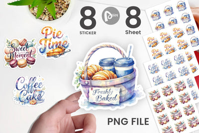 Sticker Fall Bakery & Coffee Quotes Sublimation artnoy 