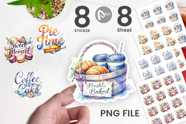 Sticker Fall Bakery & Coffee Quotes Sublimation artnoy 