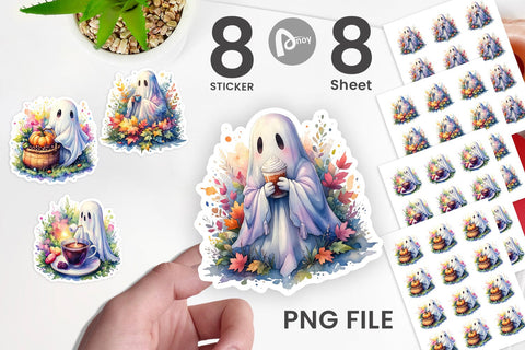 Sticker Fall Pumpkin Spice Coffee Sublimation artnoy 