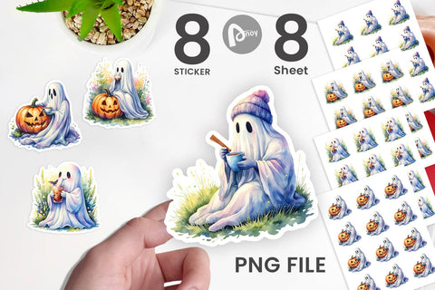 Sticker Fall Pumpkin Spice Coffee Sublimation artnoy 