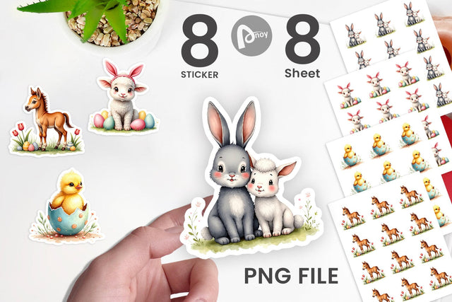 Sticker Farmhouse Baby Animals Sublimation artnoy 