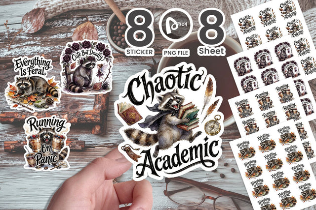 Sticker Feral Raccoon Chaotic Whimsigoth Quote Sublimation artnoy 