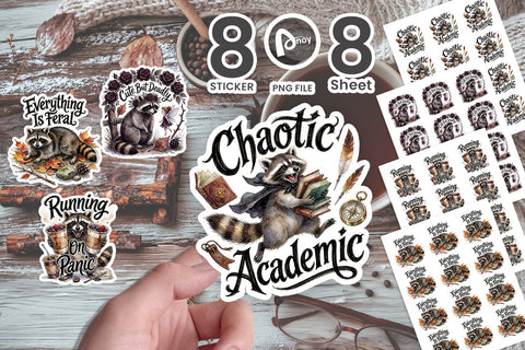 Sticker Feral Raccoon Chaotic Whimsigoth Quote Sublimation artnoy 