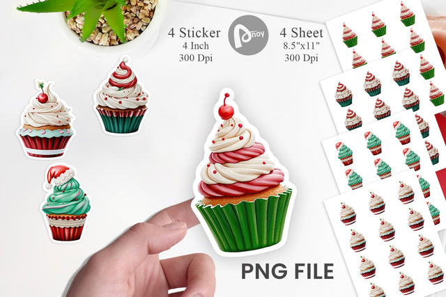 Sticker Festive Cupcake Sublimation artnoy 