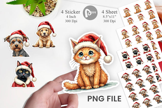 Sticker Festive Furry Friends Sublimation artnoy 