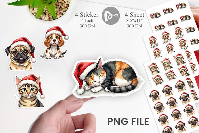 Sticker Festive Furry Friends Sublimation artnoy 
