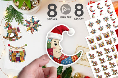 Sticker Festive Handcrafted Patchwork Sublimation artnoy 
