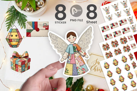 Sticker Festive Handcrafted Patchwork Sublimation artnoy 