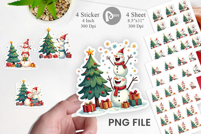 Sticker Festive Winter Whimsy Sublimation artnoy 