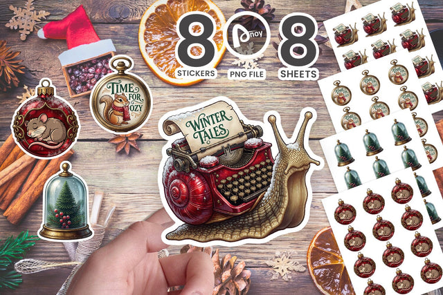 Sticker Festive Woodland Curio Keepsakes SVG artnoy 