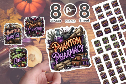 Sticker Fierce Cosmic Spellbound Halloween Typography Sublimation artnoy 