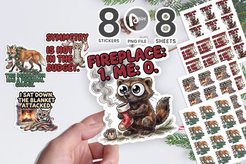 Sticker Fireplace Fails and Cozy Corner Catastrophes SVG artnoy 