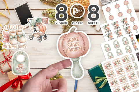 Sticker First Pumpkin Patch Baby Milestones SVG artnoy 