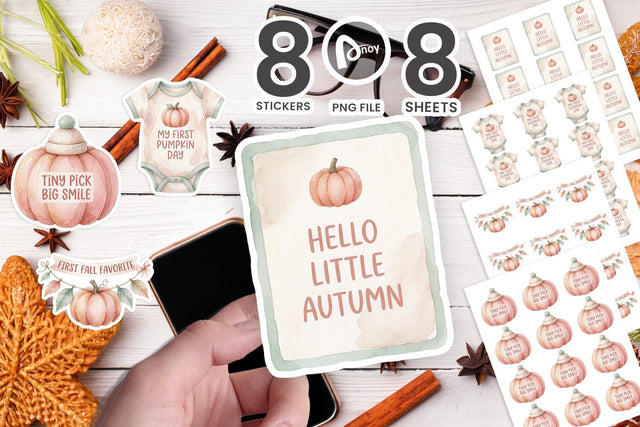Sticker First Pumpkin Patch Baby Milestones SVG artnoy 